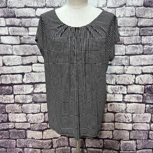 Worthington Black & White Round Neck Blouse Size 2X